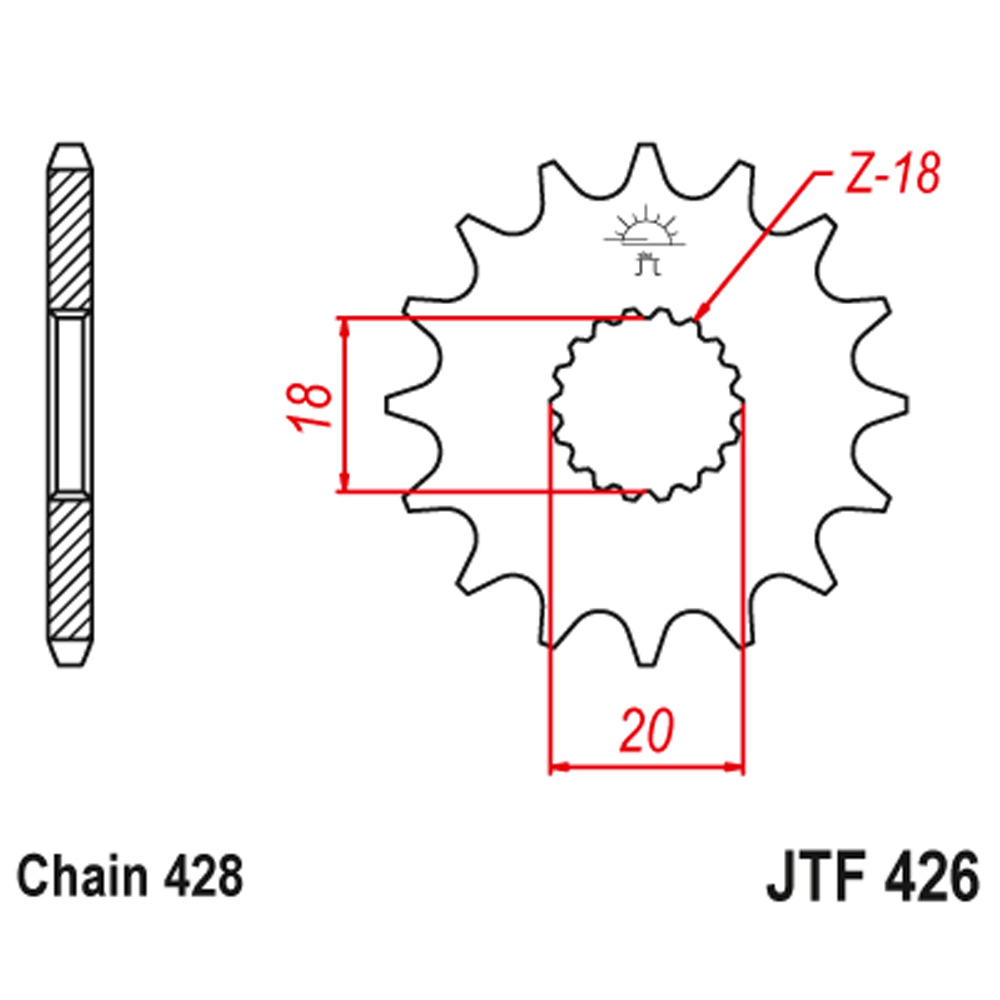 00b53a5c-3ef9-400e-a34c-bfb6de7fda07.jpg Lančanik prednji JT JTF426-14-50-15017 (428)14 zuba - Slika 1