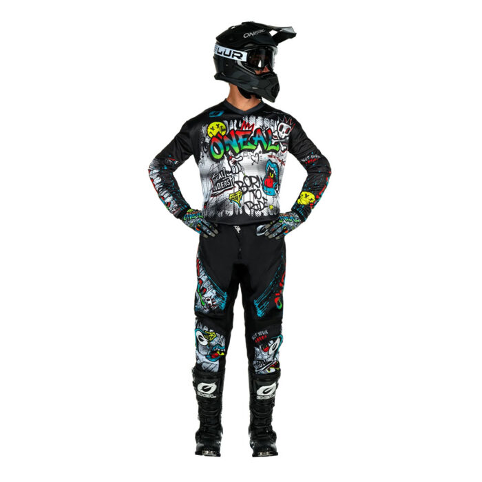 Pantalone Motocross ONEAL ELEMENT RANCID crno žute dečije - Slika 3