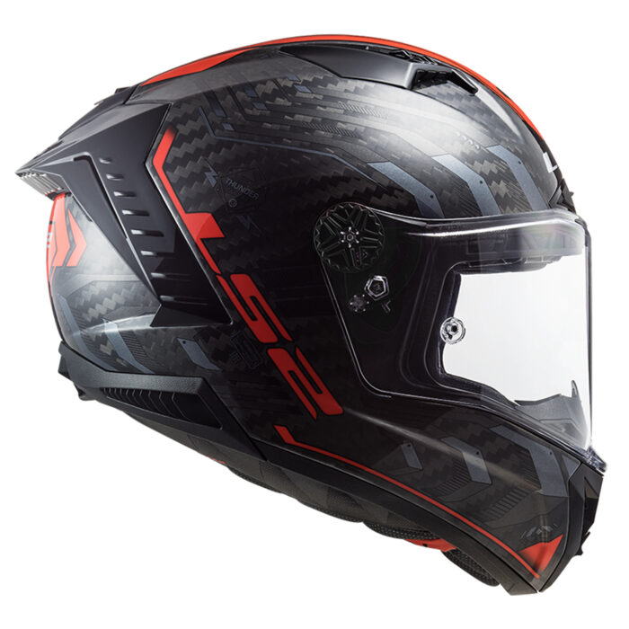 Kaciga LS2 Full Face FF805 THUNDER CARBON SPUTNIK sivo crvena - Slika 4