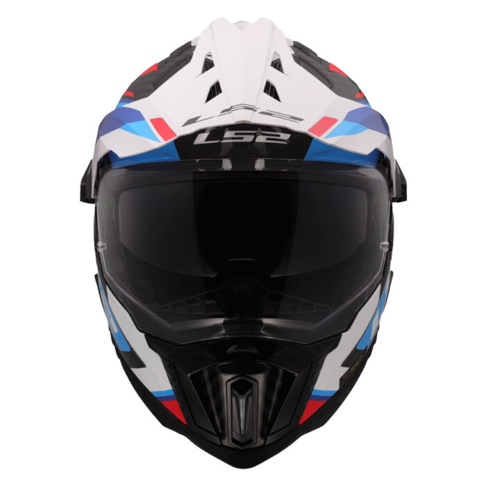 Kaciga LS2 Enduro MX701 EXPLORER CARBON FRONTIER II belo plavo crvena - Slika 8