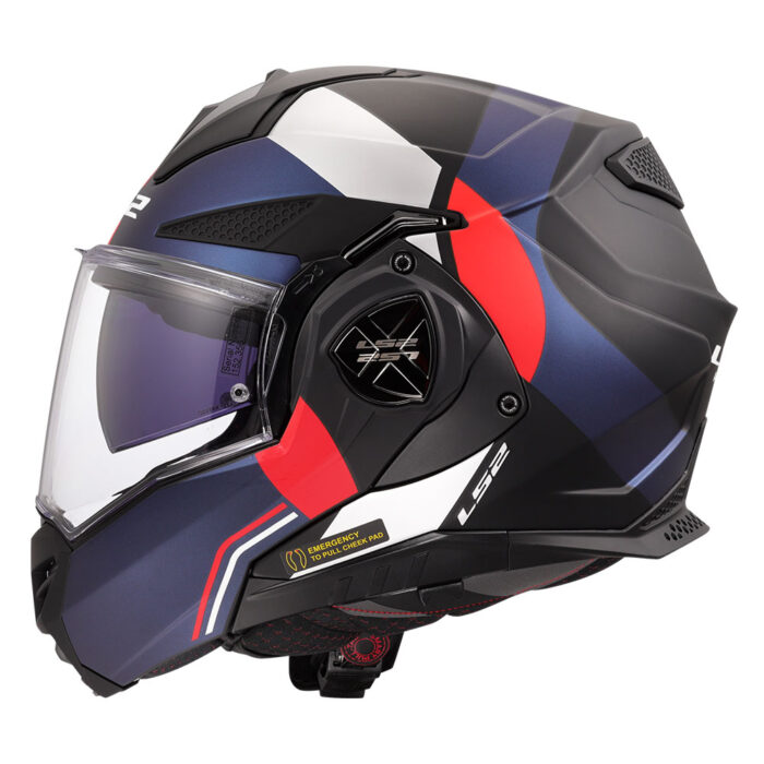 Kaciga LS2 Flip Up FF901 ADVANT X ULTRA crno plavo crvena sa naočarima - Slika 2