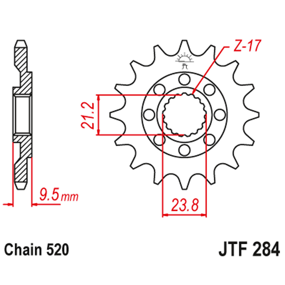 0630177d-a6b5-4f62-8c70-a545f6db3244.jpg Lančanik prednji JT JTF284-14SC (520)14 zuba - Slika 1