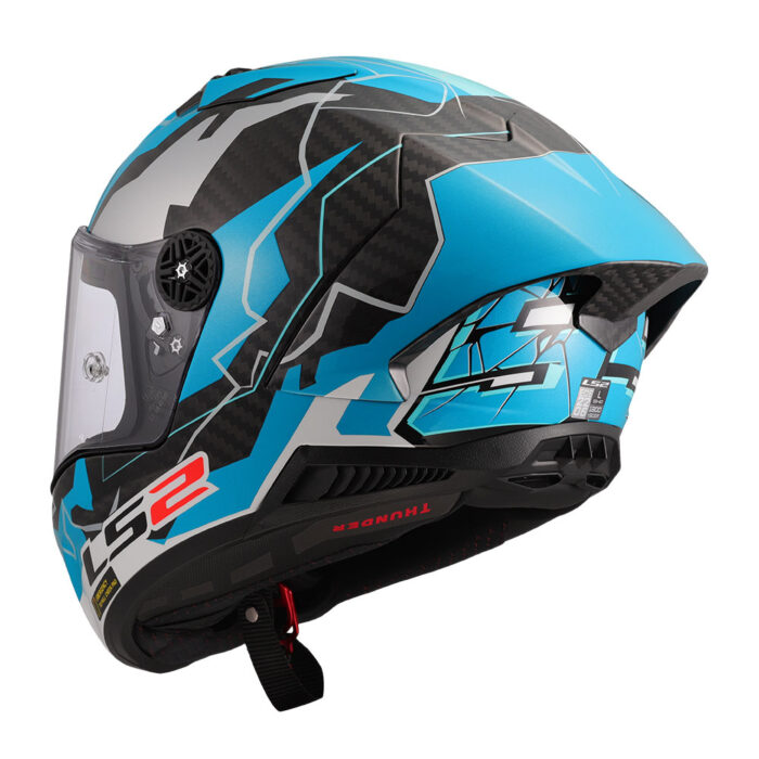 Kaciga LS2 Full Face FF805 THUNDER CARBON GP AERO REPLICA HUERTAS plavo bela - Slika 3