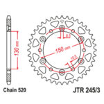Lančanik zadnji JT JTR809-47-50-15019 (428) 47 zuba Sprint Pulser - Slika 4