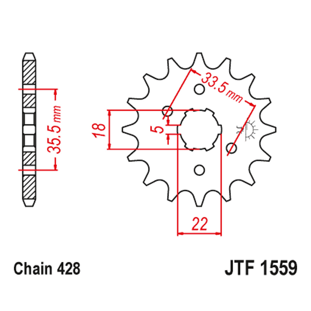 0a3f602f-d7ba-4057-bc74-c0dba8e8c4e7.jpg Lančanik prednji JT JTF1559-14 (428)14 zuba - Slika 1