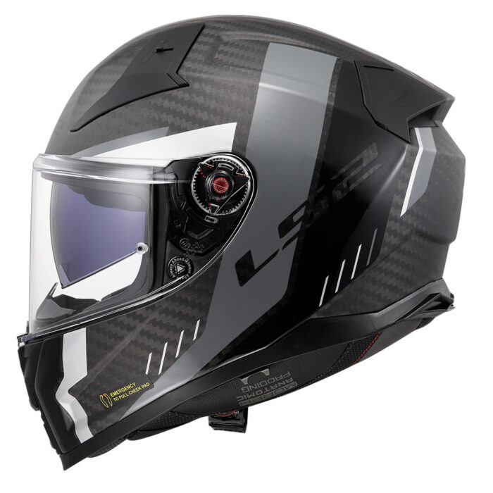 Kaciga LS2 Full Face FF811 VECTOR II CARBON GRID mat crno siva sa naočarima - Slika 2
