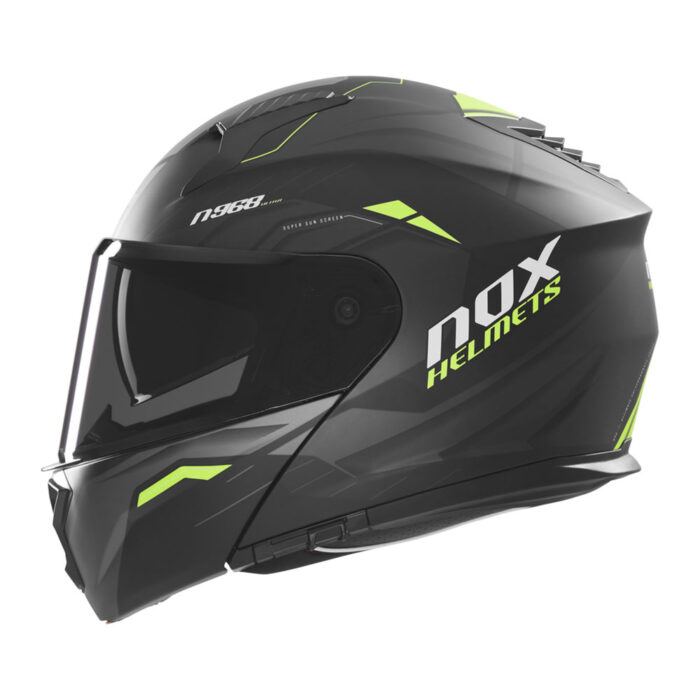 Kaciga NOX Flip Up N968 ULTRA sa naočarima mat crno žuta - Slika 2
