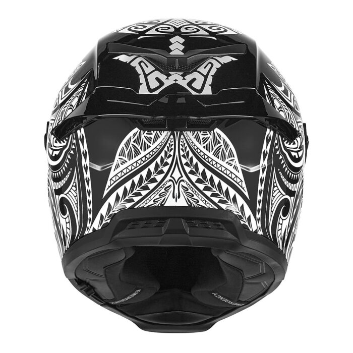 Kaciga NOX EXKLUZIV GOLIATH MAORI Full Face mat crno bela - Slika 4