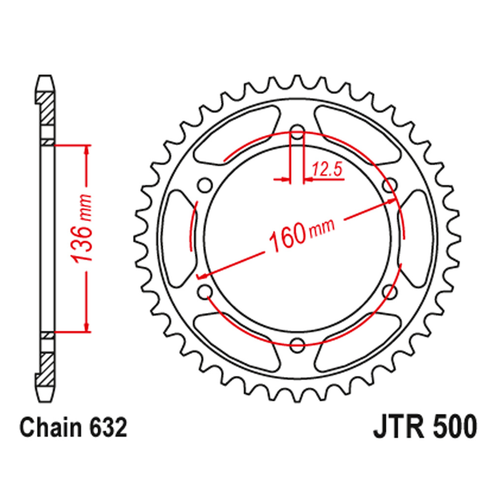 12d991b3-2d5d-4938-b65a-035b05a3fc04.jpg Lančanik zadnji JT JTR500-40 (632) 40 zuba - Slika 1
