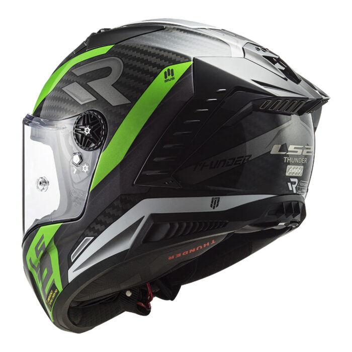 Kaciga LS2 Full Face FF805 THUNDER CARBON SUPRA mat crno zelena - Slika 3