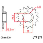 Lančanik prednji JT JTF1370-15RB (525)15 zuba - Slika 8