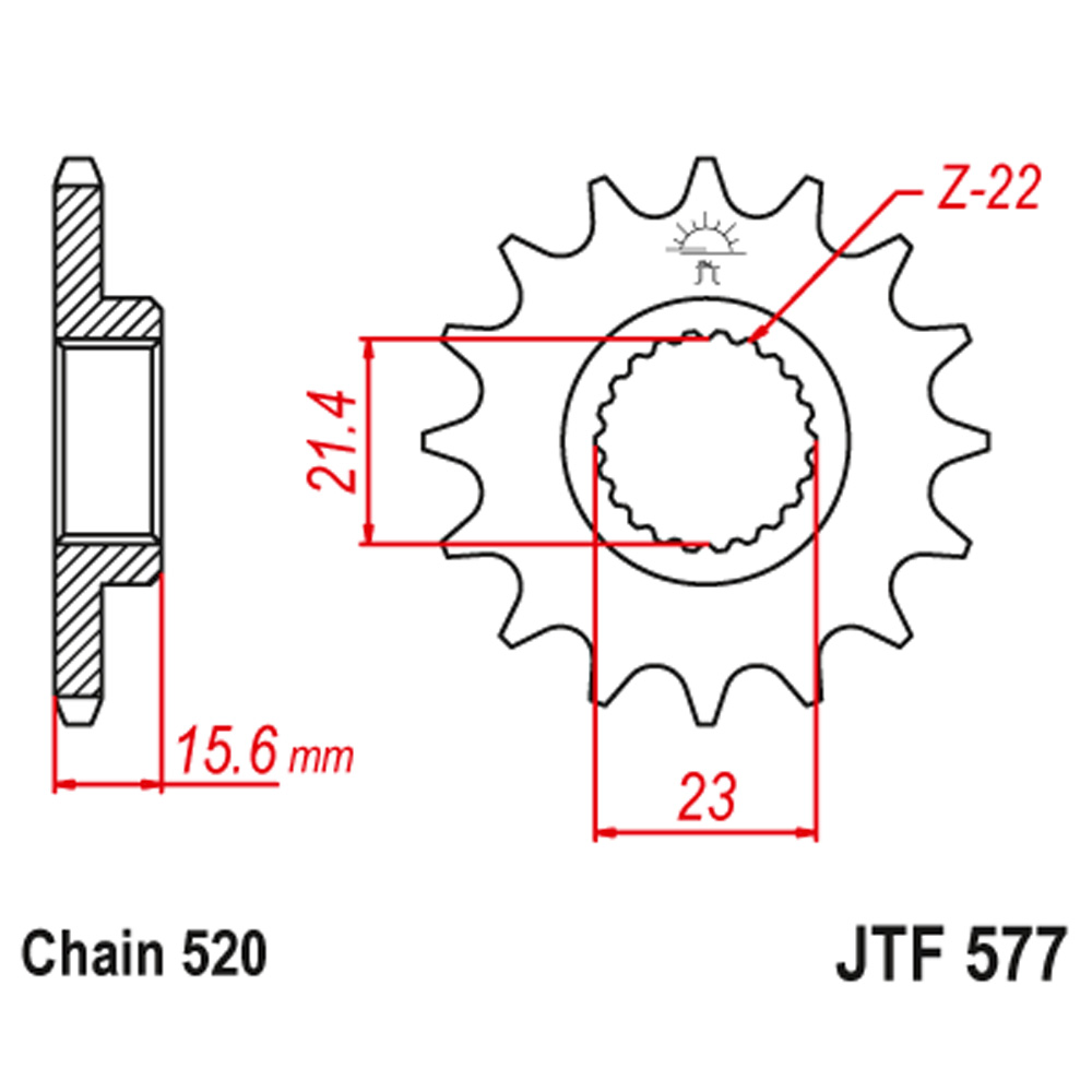 157bf924-8259-479c-b91d-4bca9a99ff99.jpg Lančanik prednji JT JTF577-14-50-32028 (520)14 zuba - Slika 1