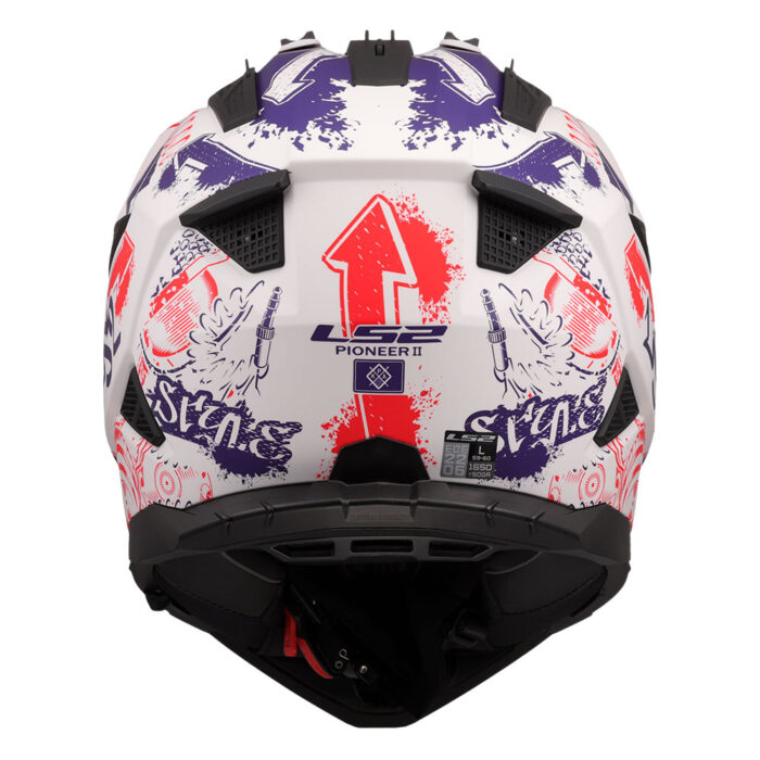 Kaciga LS2 Enduro MX702 PIONEER II FANTASY belo crveno plava - Slika 4