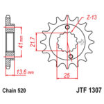 Lančanik prednji JT  JTF1307-15-50-32050 (520)15 zuba
