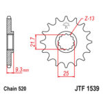 Lančanik prednji JT  JTF1539-14 (520)14 zuba