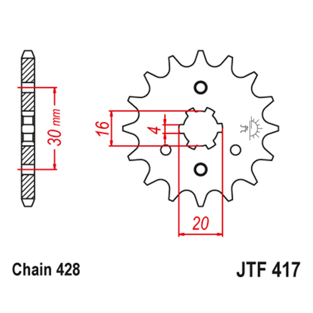1d4ff48f-a849-4dc6-bef0-52e1cfef6bfb.jpg Lančanik prednji JT JTF417-14-50-15015 (428) 14 zuba - Slika 1