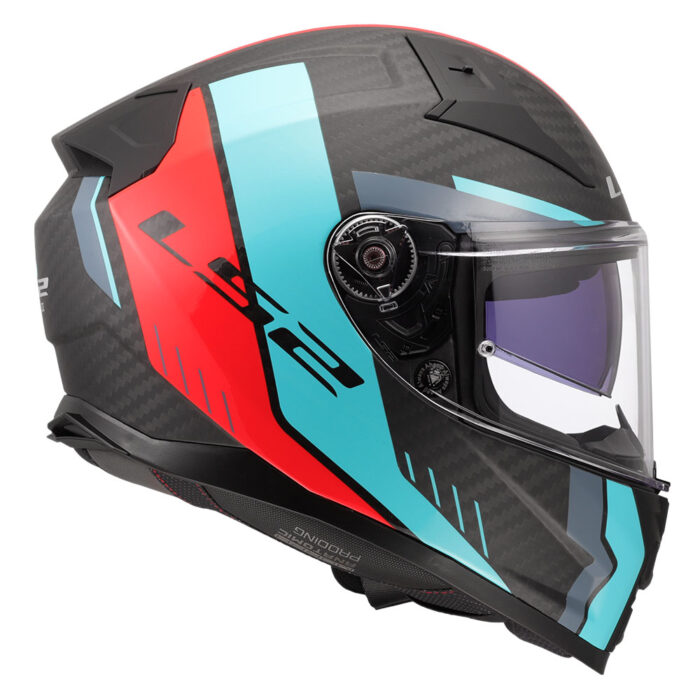 Kaciga LS2 Full Face FF811 VECTOR II CARBON GRID plavo crvena sa naočarima - Slika 6