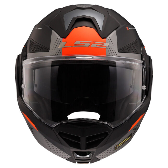 Kaciga LS2 Flip Up FF901 ADVANT X OBLIVION mat crno narandžasta sa naočarima - Slika 4