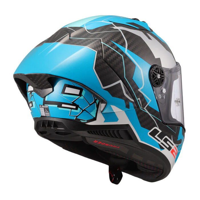 Kaciga LS2 Full Face FF805 THUNDER CARBON GP AERO REPLICA HUERTAS plavo bela - Slika 5