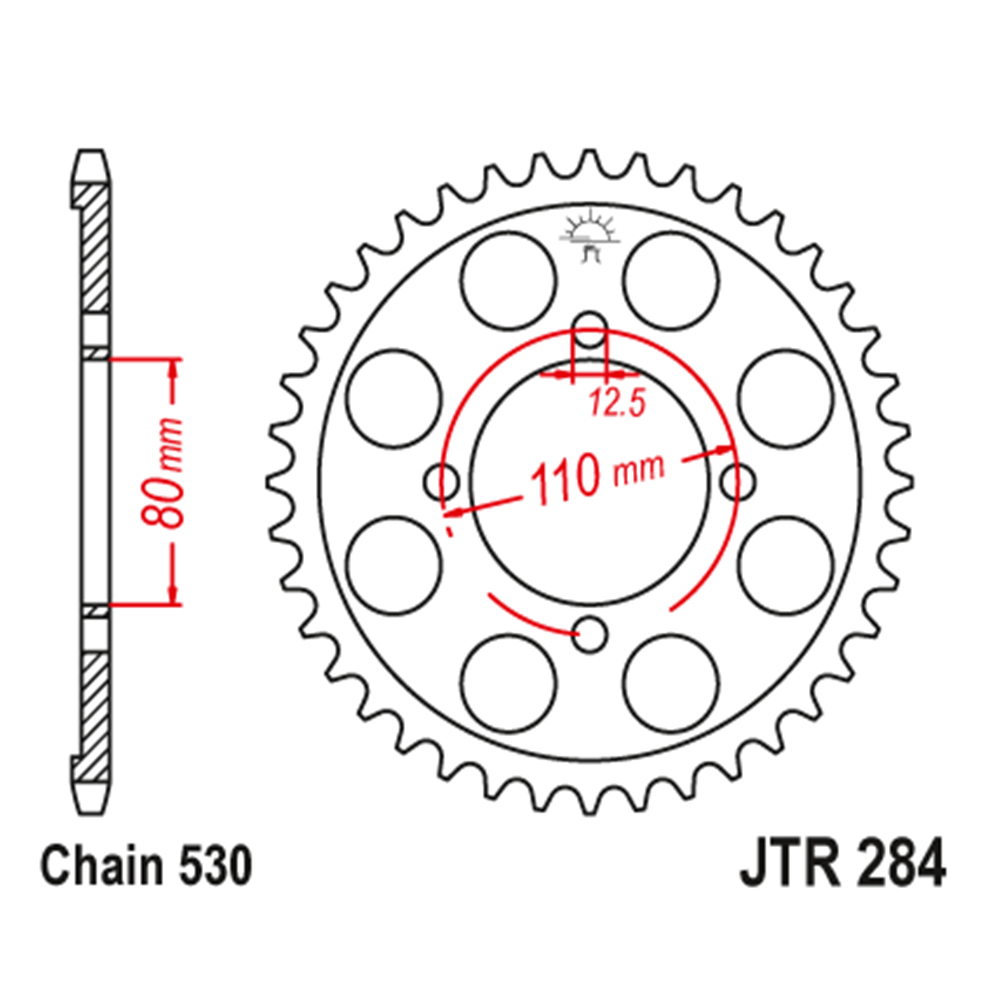 1ff07c02-3018-49f6-ad8e-728e92a9a15e.jpg Lančanik zadnji JT JTR284-43-50-35005 (50)43 zuba - Slika 1