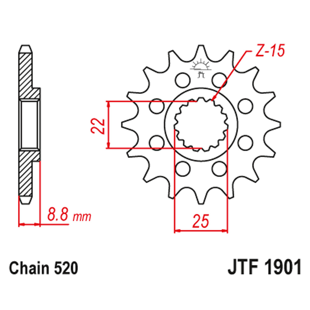 20c801da-1334-4668-99b5-93c9d5f6ebf0.jpg Lančanik prednji JT JTF1901-11-50-32024 (520)11 zuba - Slika 1