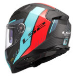 Kaciga LS2 Full Face FF811 VECTOR II CARBON GRID plavo crvena sa naočarima - Slika 3