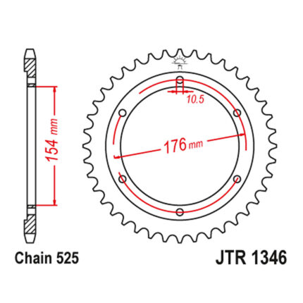Lančanik zadnji JT JTR1346-43 (525) 43 zuba