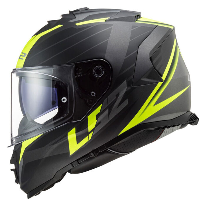 Kaciga LS2 Full Face FF800 STORM II NERVE mat crno žuta sa naočarima - Slika 2