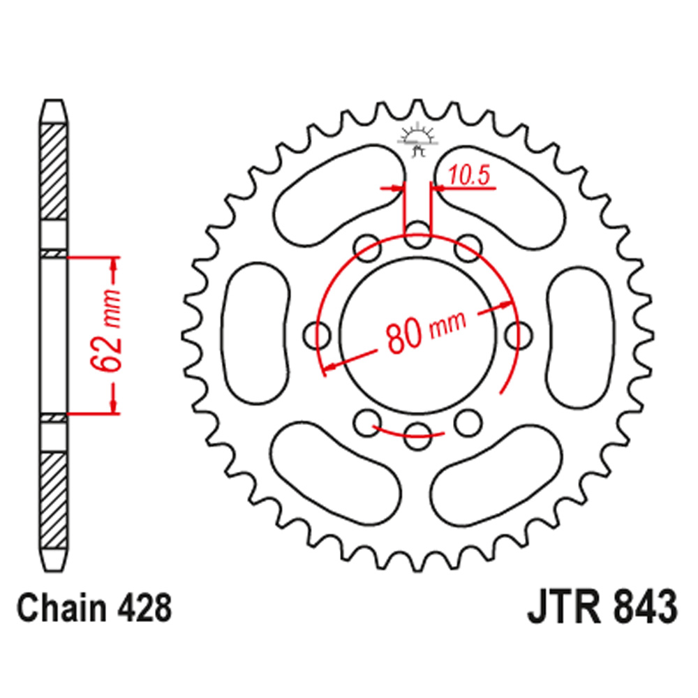 2334a2c6-9cad-47f6-a008-828d307cc1ca.jpg Lančanik zadnji JT JTR843-39 39 zuba - Slika 1