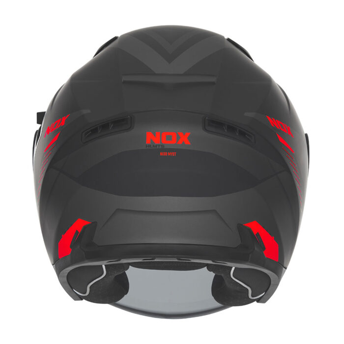 Kaciga NOX Jet N130 MYST mat crno crvena - Slika 3