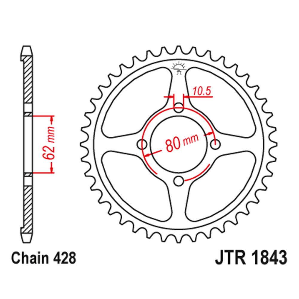 25209acc-2c02-4985-b3bb-fc31b1310681.jpg Lančanik zadnji JT JTR1843-49-50-15060 (428) 49 zuba - Slika 1