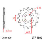 Lančanik prednji JT JTF1590-12 (520) 12 zuba