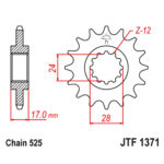 Lančanik prednji JT  JTF1371-15-50-29021 (525)15 zuba