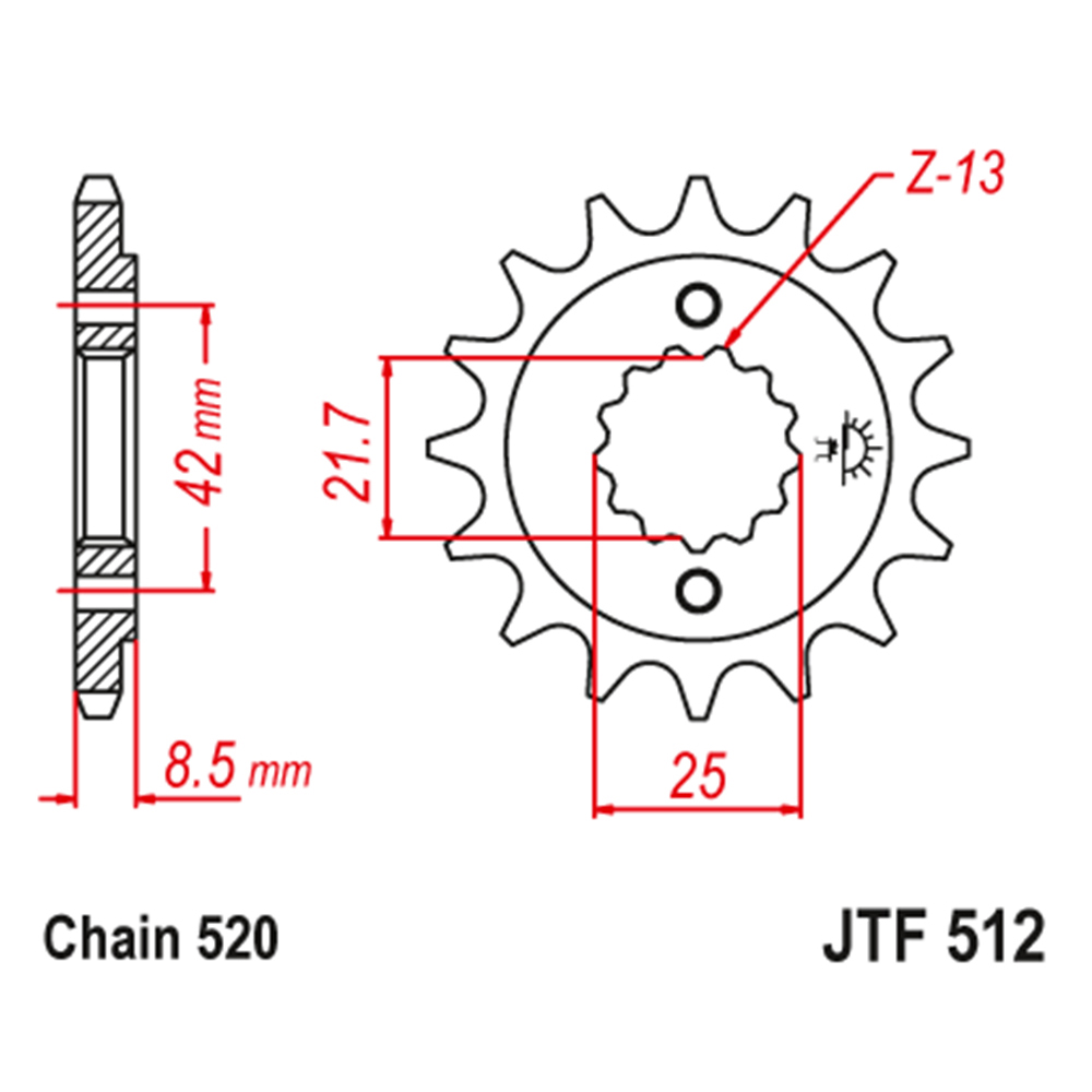 294ad11b-2d28-4d85-97d3-252cb30fd1fc.jpg Lančanik prednji JT JTF512-17-50-32002 (520) 17 zuba - Slika 1
