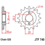 Lančanik prednji JT JTF1321-12 (520)12 zuba - Slika 7