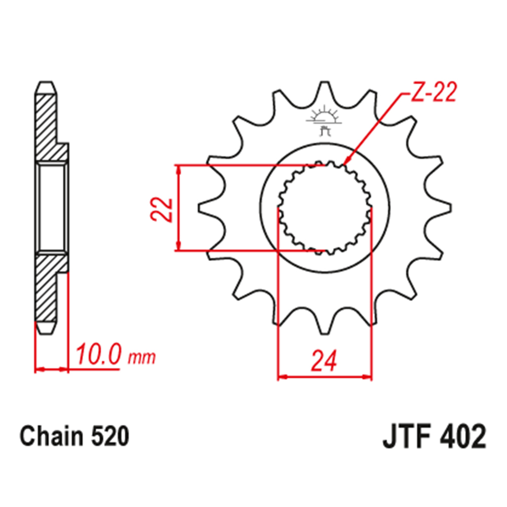 2d36079f-0034-4b9e-81b2-dee3f6e68c71.jpg Lančanik prednji JT JTF402-16-50-32054 (520)16 zuba - Slika 1