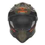 Kaciga NOX Enduro sa vizirom N312 VAPOR KHAKI mat zeleno narandžasta - Slika 2