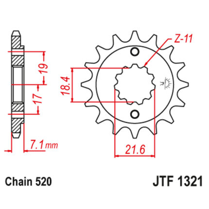 Lančanik prednji JT JTF1321-12 (520)12 zuba