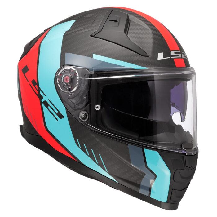 Kaciga LS2 Full Face FF811 VECTOR II CARBON GRID plavo crvena sa naočarima - Slika 7