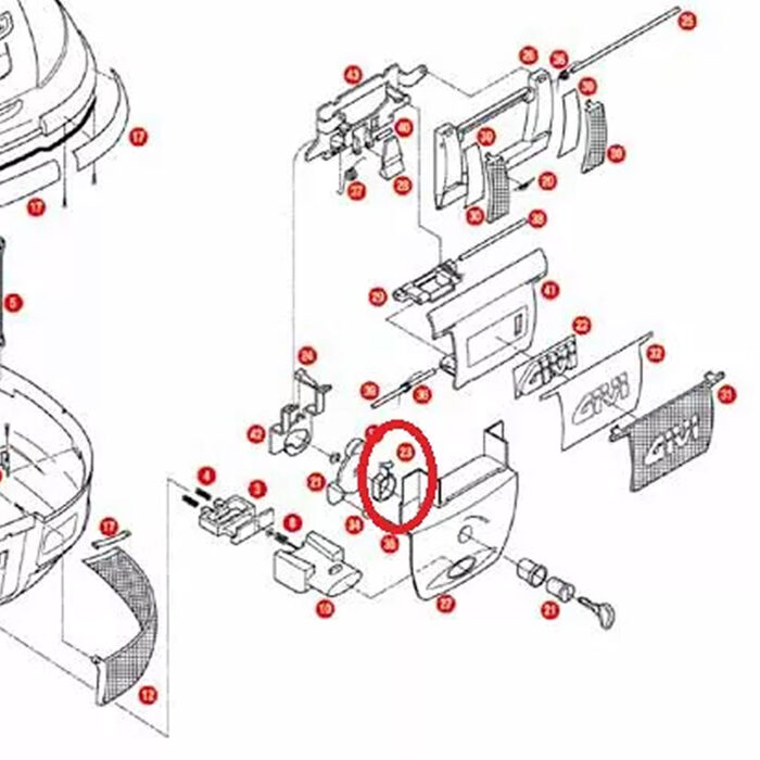 D-Ring za bravicu kofera GIVI E52 Z234A - Slika 2