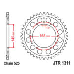 Lančanik zadnji JT  JTR498-44 (525)44 zuba - Slika 7
