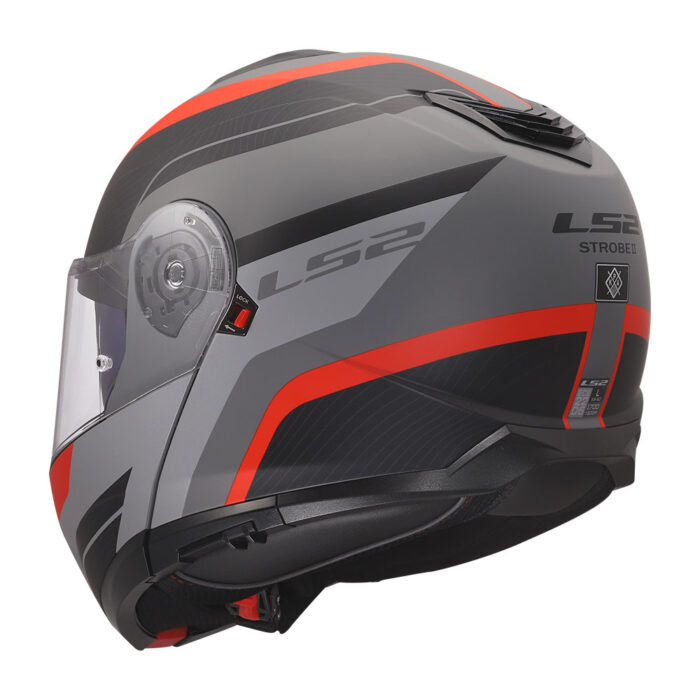 Kaciga LS2 Flip Up FF908 STROBE II MONZA crno sivo crvena - Slika 5