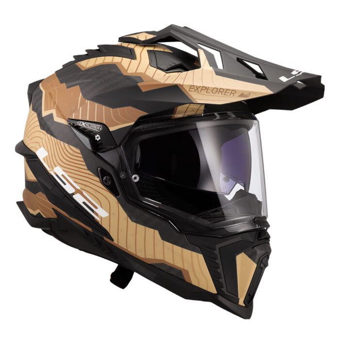 Kaciga LS2 Enduro MX701 EXPLORER CARBON TRICK braon zlatna - Slika 7