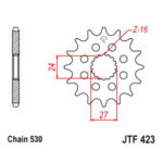 Lančanik prednji JT JTF580-17-50-35017 (50)17 zuba - Slika 6