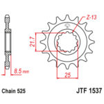 Lančanik prednji JT  JTF1537-16RB (525)16 zuba