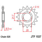 Lančanik prednji JT  JTF1425-13 (428)13 zuba - Slika 7