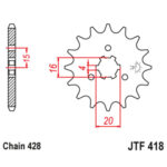 Lančanik prednji JT JTF329-13  (520) 13 zuba - Slika 5