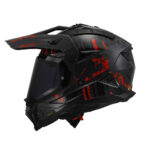 Kaciga LS2 Enduro MX702 PIONEER II CRAZY mat crno crvena - Slika 2