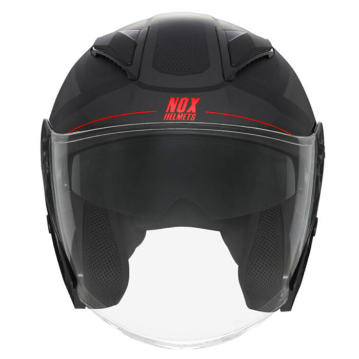 Kaciga NOX Jet N129 TRIOM mat crno crvena - Slika 3