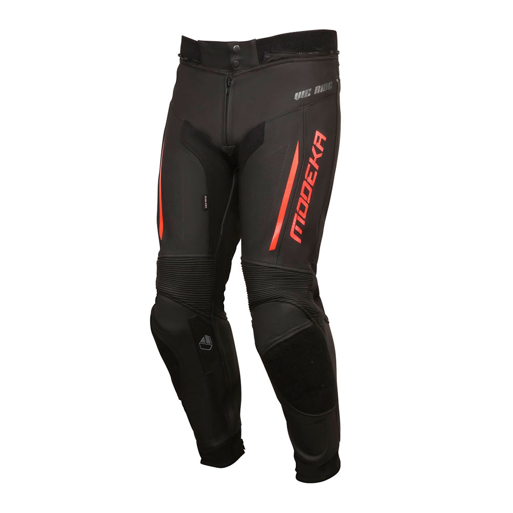 44e66e93-3364-46c9-9af5-806692951977.jpg Pantalone kožne VALYANT crno crvene MODEKA - Slika 1